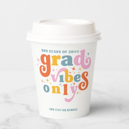 Grad vibes only grade party class of 2024 pappbecher (Vorderseite)