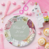 Grad Wasserfarbenflora Elegant Moderner Abschluss Pappteller (Party)