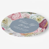 Grad Wasserfarbenflora Elegant Moderner Abschluss Pappteller (Schrägansicht)