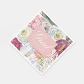 Grad Wasserfarbenflora Elegant Moderner Abschluss Serviette (Ecke)