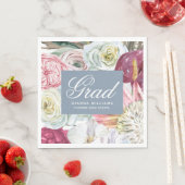 Grad Wasserfarbenflora Elegant Moderner Abschluss Serviette (Beispiel)