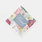Grad Wasserfarbenflora Elegant Moderner Abschluss Serviette (Ecke)