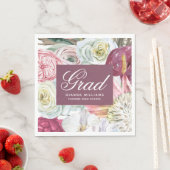 Grad Wasserfarbenflora Elegant Moderner Abschluss Serviette (Beispiel)