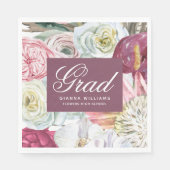 Grad Wasserfarbenflora Elegant Moderner Abschluss Serviette (Vorderseite)