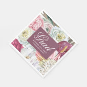 Grad Wasserfarbenflora Elegant Moderner Abschluss Serviette (Ecke)