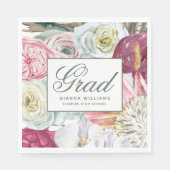 Grad Wasserfarbenflora Elegant Moderner Abschluss Serviette (Vorderseite)