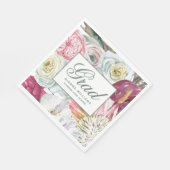 Grad Wasserfarbenflora Elegant Moderner Abschluss Serviette (Ecke)