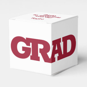 GRAD White and Crimson Graduation Party Geschenkschachtel