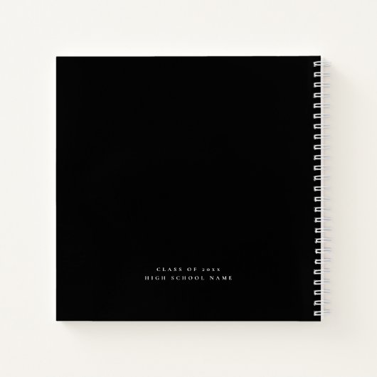 Grad White Script Black Abschluss Guest Book Notizblock (Rückseite)