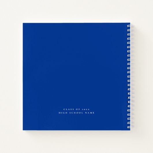 Grad White Script Blue Abschluss Guest Book Notizblock (Rückseite)