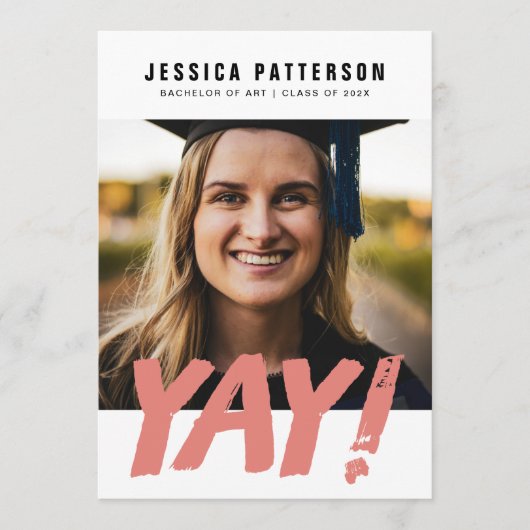 GRAD "YAY!" Uni-Abschluss Ankündigung (Vorderseite)