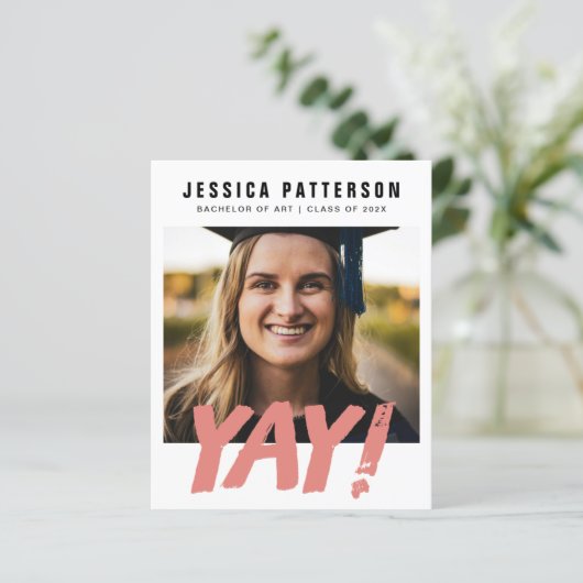 GRAD "YAY!" Uni-Abschluss Announ (Stehend Vorderseite)