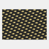 Gradation Modern Gold Foil Cap Klasse Jahr Schwarz Geschenkpapier Set (Vorderseite 3)