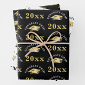 Gradation Modern Gold Foil Cap Klasse Jahr Schwarz Geschenkpapier Set (Beispiel)