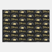 Gradation Modern Gold Foil Cap Klasse Jahr Schwarz Geschenkpapier Set (Vorderseite)