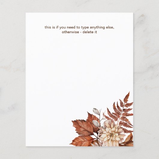 Gradbraun-braune boho-Blume danke Ihnen Karten (Rückseite)