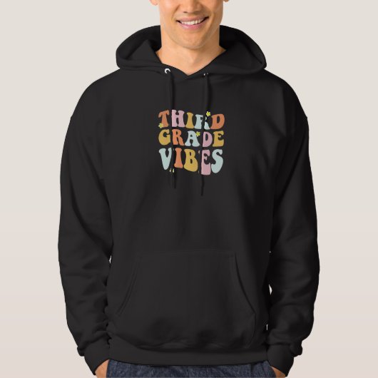 Grade 3 Teachers Students  Hippie Third Grade Vibe Hoodie (Vorderseite)
