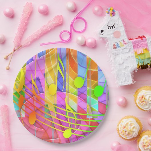 Grade Clef Music Einfache ästhetische Papierplatte Pappteller (Party)