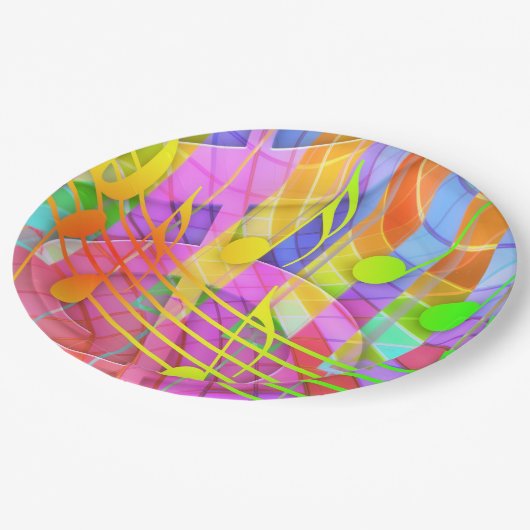 Grade Clef Music Einfache ästhetische Papierplatte Pappteller (Schrägansicht)