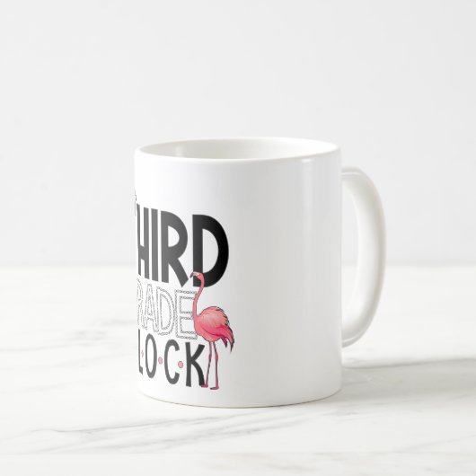 Grade Flock Pink Flamingo Squad Lehrerin Kind Th Kaffeetasse (VorderseiteRechts)