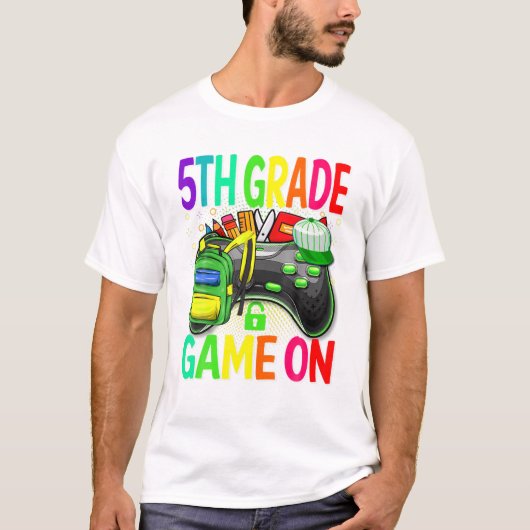 Grade Game On Zurück zur 5. Schule T-Shirt (Vorderseite)