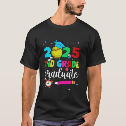 Grade Graduate 2025 Abschluss Softball Letzte D T-Shirt (Vorderseite)