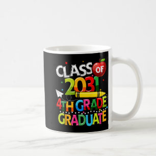Grade Graduate Cl von 2031 Letzter Tag der Schule Kaffeetasse