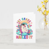 Grade Nail It Abschluss Girl Einhorn Graduate 2 Karte (Gelbe Blume)