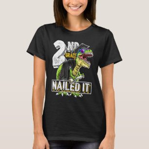 Grade Nails It Rex Dinosaur Graduation Cap Go T-Shirt
