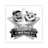 Grade one well done with the owl and Rex achieveme Gummistempel (Prägung)