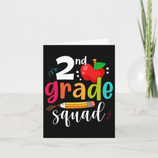 Grade Squad Fun Zurück zur Schule 2. Grader Lehrer Karte (Vorderseite)