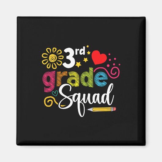 Grade Squad Zurück zur Schule Kinder der dritten K Magnet (Vorne)