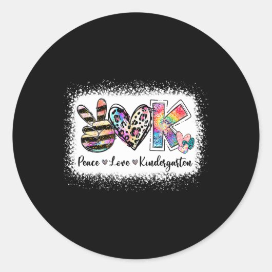 Grade Teacher Peace Liebe Kindergarten Team Kinder Runder Aufkleber (Vorderseite)