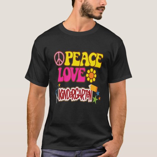 Grade Teacher Peace Love Kindergarten Team Kinder  T-Shirt (Vorderseite)