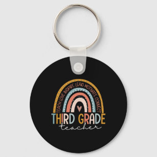 Grade Teacher Teach Liebe Inspirierte Boho Rainbow Schlüsselanhänger