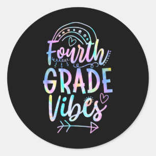 Grade Vibes Back to School Gefärbte Krawatte Lehre Runder Aufkleber