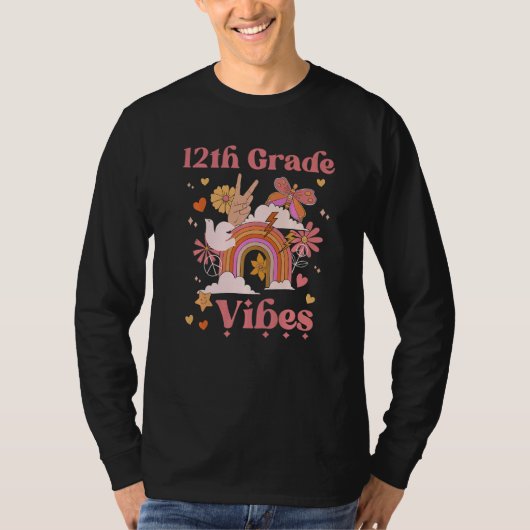 Grade Vibes School Groovy Retro Boho Rainbow T-Shirt (Vorderseite)
