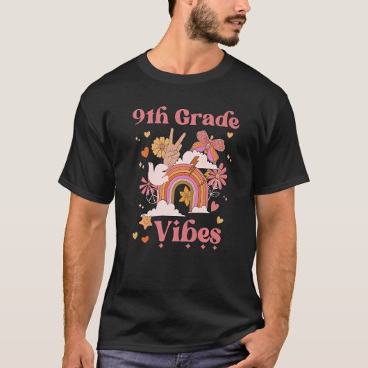 Grade Vibes School Groovy Retro Girl Boho Rain T-Shirt (Vorderseite)