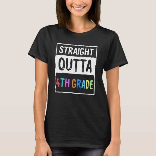 Grader Trendy School Geschenk direkt außerhalb 4th T-Shirt (Vorderseite)