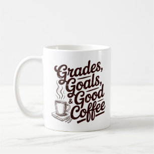 Grades Goals & Good Coffee Retro Teacher Kaffeetasse