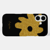 Gradgoldene Blume auf schwarz Case-Mate iPhone Hülle (Rückseite (Horizontal))