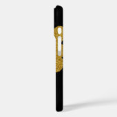 Gradgoldene Blume auf schwarz Case-Mate iPhone Hülle (Rückseite / Links)
