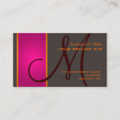 Gradiant Fuschia + Orange Monogram DIY Hintergrund Visitenkarte (Rückseite)