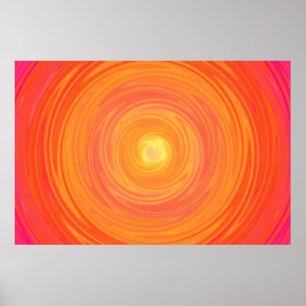 Gradient 60 - Psychedelisch, orange gelb Poster