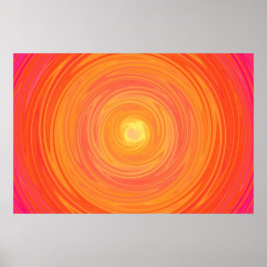 Gradient 60 - Psychedelisch, orange gelb Poster (Vorne)
