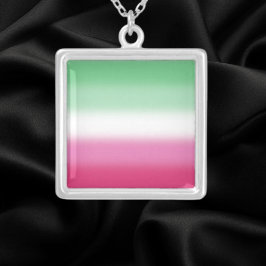 Gradient Abrosexual Pride Versilberte Kette