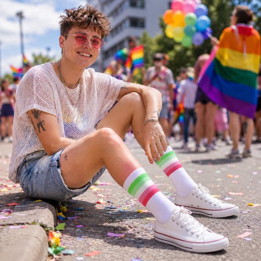 Gradient Abrosexuell Stolzflagge Socken