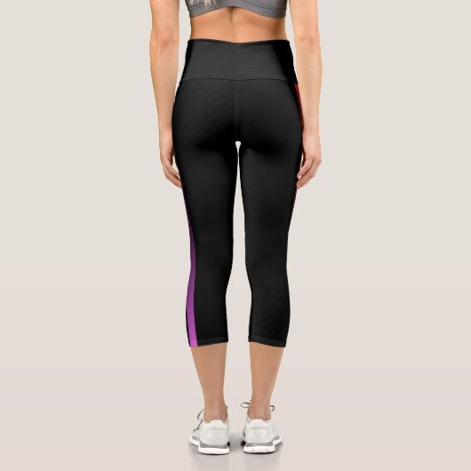Gradient Abstrakt Rainbow Pattern Prix Capri Leggings (Rückseite)