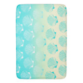 Gradient aqua blue und gelb seashell pattern badematte (Vorderseite Vertikal)
