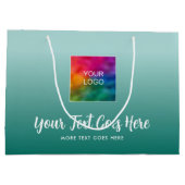 Gradient Aquamarin Blue Custom Template Ihr Logo h Große Geschenktüte (Rückseite)